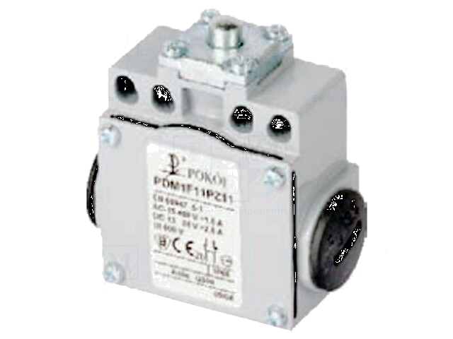 Eindschakelaar; pin Ø8mm; NO + NC; 10A; max.240VAC; max.250VDC Eindschakelaar; pin Ø8mm; NO + NC; 10A; max.240VAC; max.250VDC